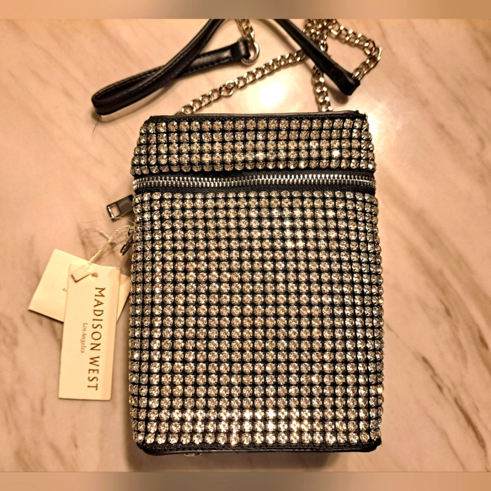 Madison West Rhinestone Crossbody Purse